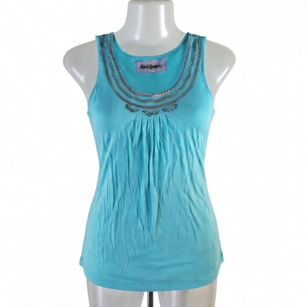 NWT Robert Graham Women's Tank Top "Mystic" Blue Size Large WS10294